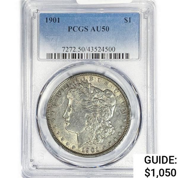 1901 Morgan Silver Dollar PCGS AU50