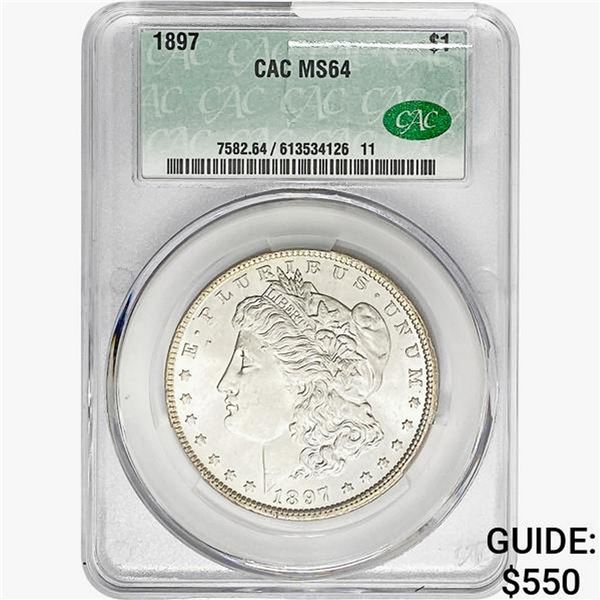 1897 Morgan Silver Dollar CAC MS64