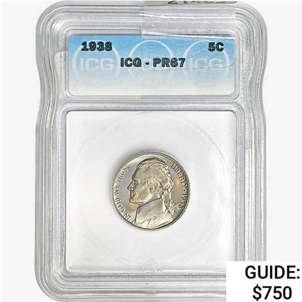1938 Jefferson Nickel ICG PR67
