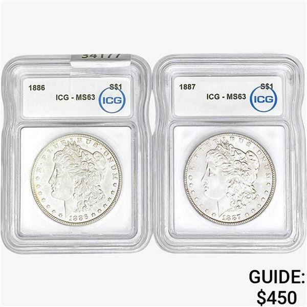 [2]1886-1887 Morgan Silver Dollar ICG MS63