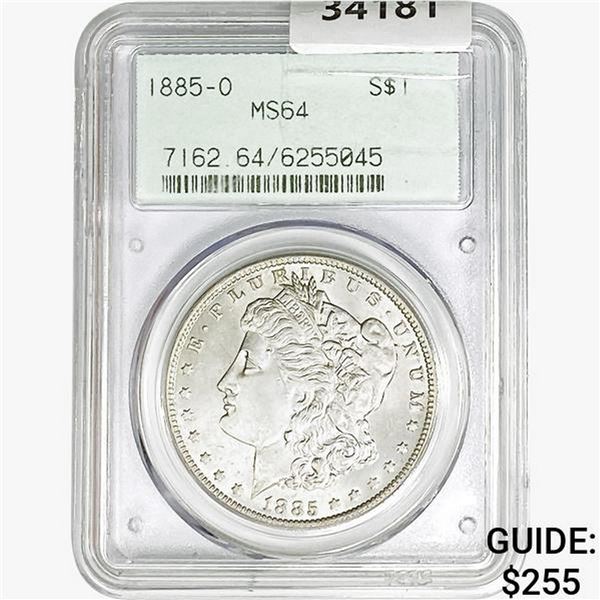 1885-O Morgan Silver Dollar PCGS MS64