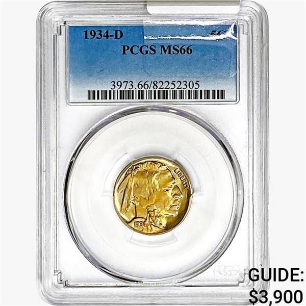 1934-D Buffalo Nickel PCGS MS66