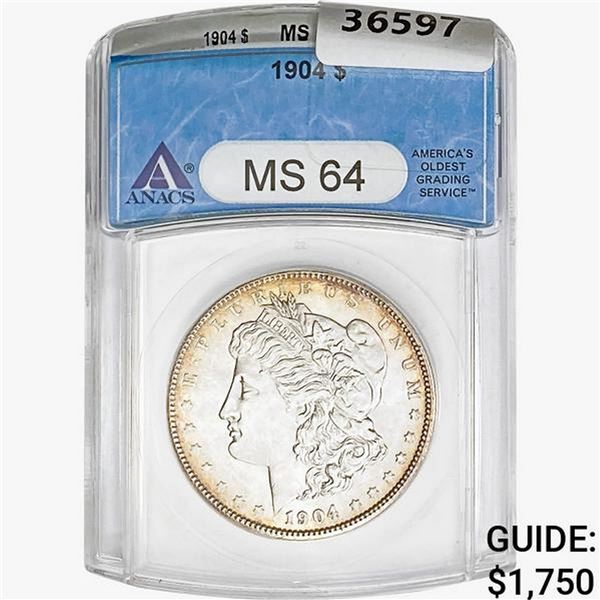1904 Morgan Silver Dollar ANACS MS64