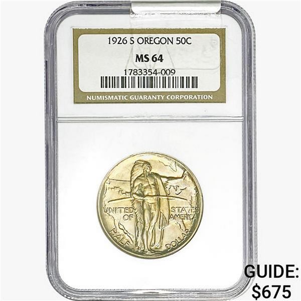 1926-S Oregon Trail Half Dollar NGC MS64