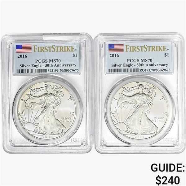 [2] 2016 Silver Eagle PCGS MS70