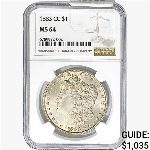 1883-CC Morgan Silver Dollar NGC MS64