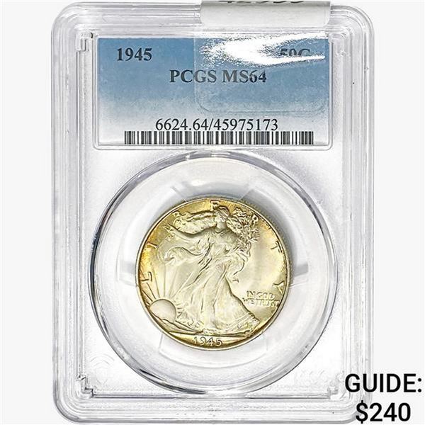 1945 Walking Liberty Half Dollar PCGS MS64