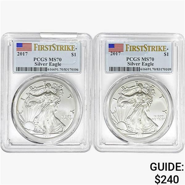 [2] 2017 Silver Eagle PCGS MS70