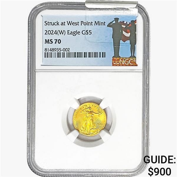 2024 0.10oz Gold $5 AGE  NGC MS70
