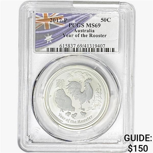 2017-P AUS Year of the Rooster Coin PCGS MS69