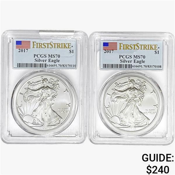 [2] 2017 Silver Eagle PCGS MS70