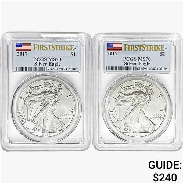[2] 2017 Silver Eagle PCGS MS70