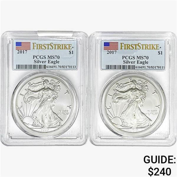 [2] 2017 Silver Eagle PCGS MS70