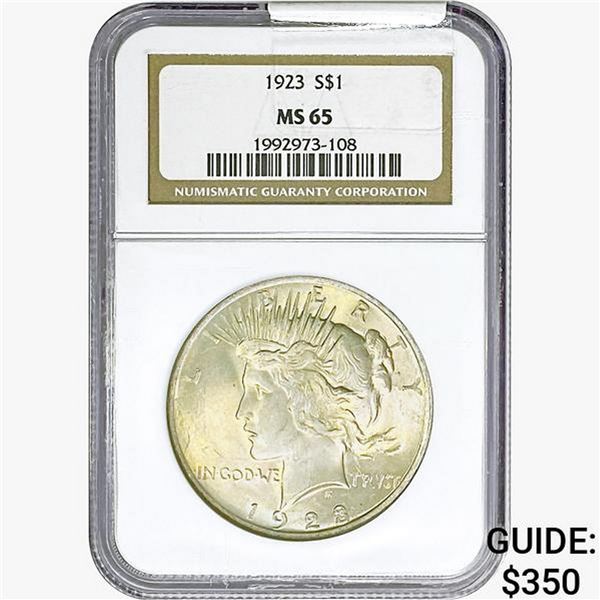 1923 Silver Peace Dollar NGC MS65