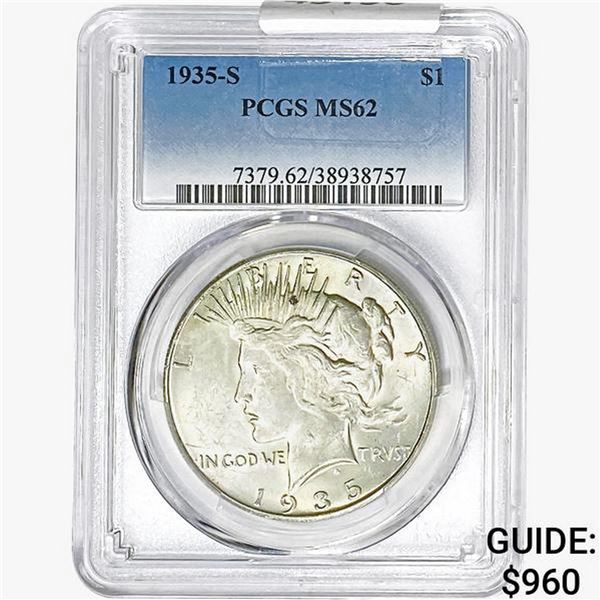 1935-S Silver Peace Dollar PCGS MS62