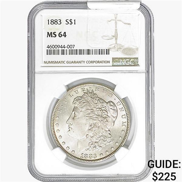 1883 Morgan Silver Dollar NGC MS64