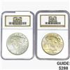 Image 1 : [2] 1922-1923 Silver Peace Dollar NGC MS64