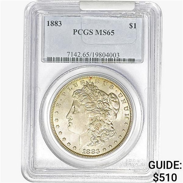 1883 Morgan Silver Dollar PCGS MS65