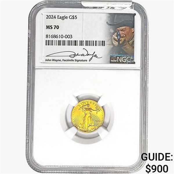 2024-W 0.10oz Gold $5 AGE NGC MS70