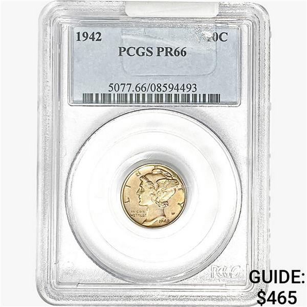1942 Mercury Silver Dime PCGS PR66