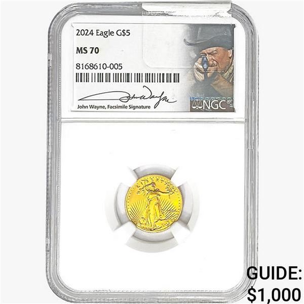 2024-W 0.10oz Gold $5 AGE NGC MS70