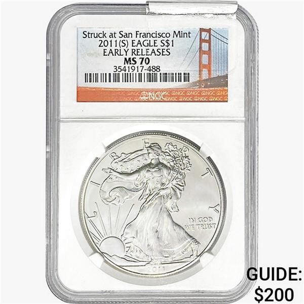 2011-S Silver Eagle NGC MS70