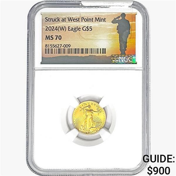 2024-W 0.10oz Gold $5 AGE NGC MS70