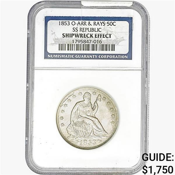 1853-O Arrows & Rays Seated Liberty Half Dollar NGC
