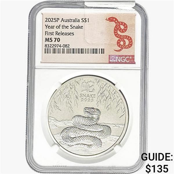 2025-P AUS Year of the Snake Coin NGC MS70