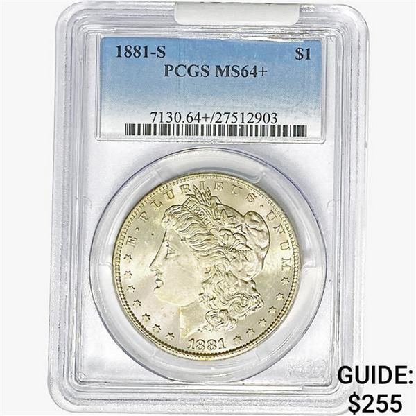 1881-S Morgan Silver Dollar PCGS MS64+