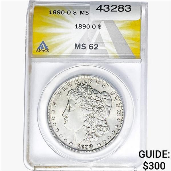 1890-O Morgan Silver Dollar ANACS MS62