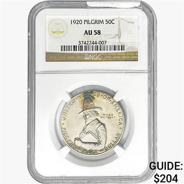 1920 Pilgrim Half Dollar NGC AU58