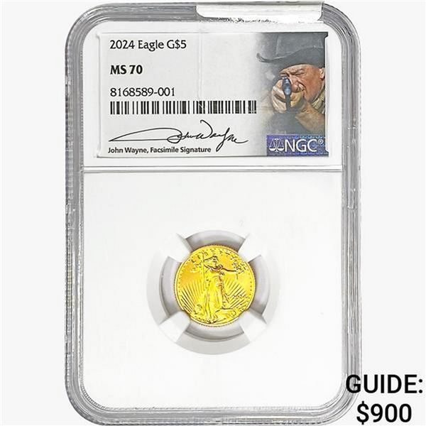 2024 0.10oz Gold $5 AGE NGC MS70