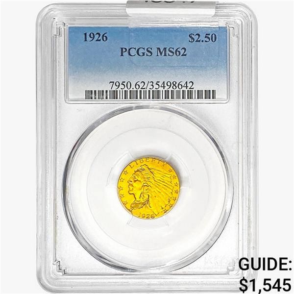 1926 $2.50 Gold Quarter Eagle PCGS MS62