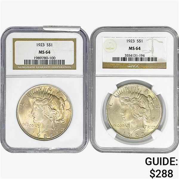 [2] 1922-1923 Silver Peace Dollar NGC MS64