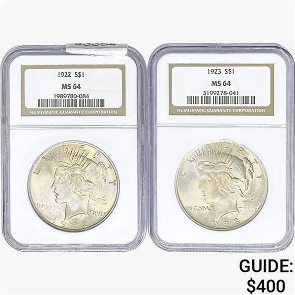[2] 1922-1923 Silver Peace Dollar NGC MS64