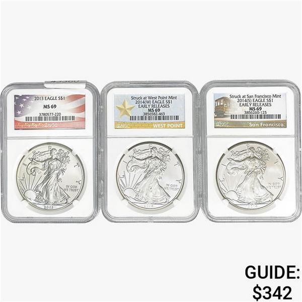[3] 2013-2014 Silver Eagle NGC MS69