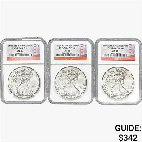 [3] 2013 Silver Eagle NGC MS69