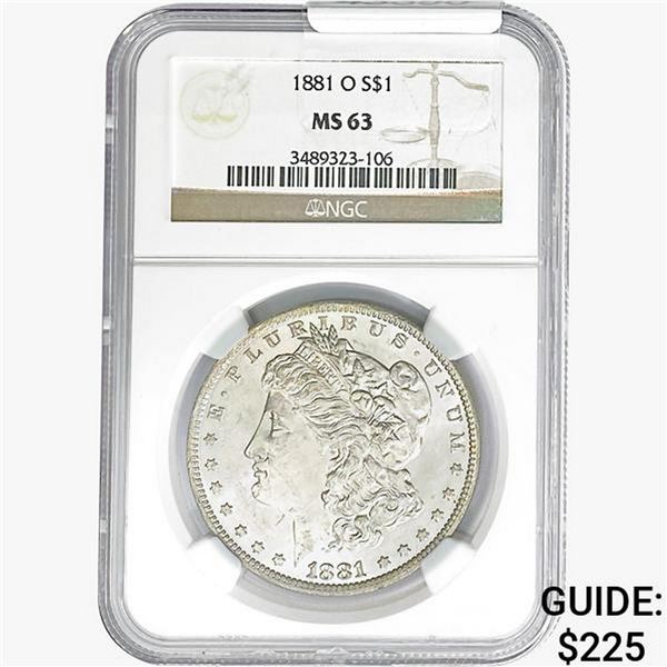1881-O Morgan Silver Dollar NGC MS63