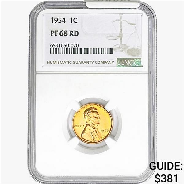 1954 Wheat Cent NGC PF68 RD