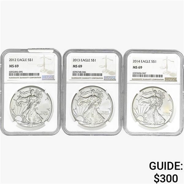 [3]2012-2014 Silver Eagle NGC MS69