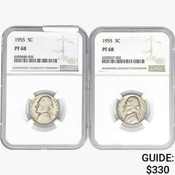 [2]1955 Jefferson Nickel NGC PF68