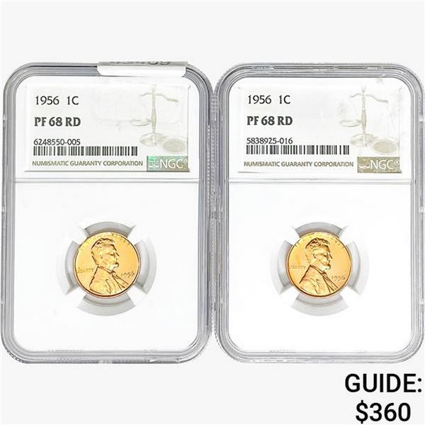 [2]1956 Wheat Cent NGC PF68 RD