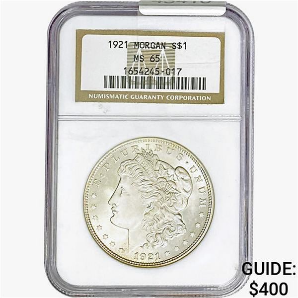 1921 Morgan Silver Dollar NGC MS65