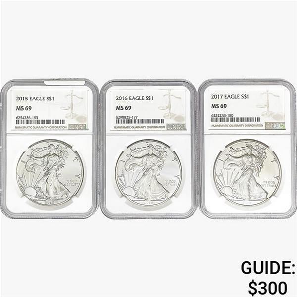 [3]2015-2017 Silver Eagle NGC MS69