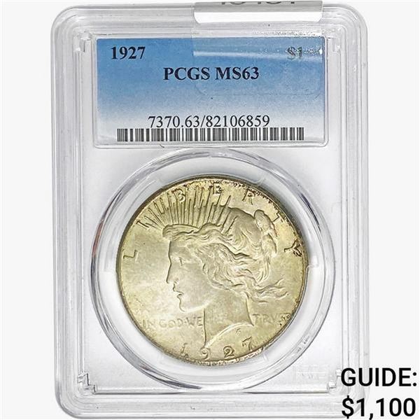 1927 Silver Peace Dollar PCGS MS63