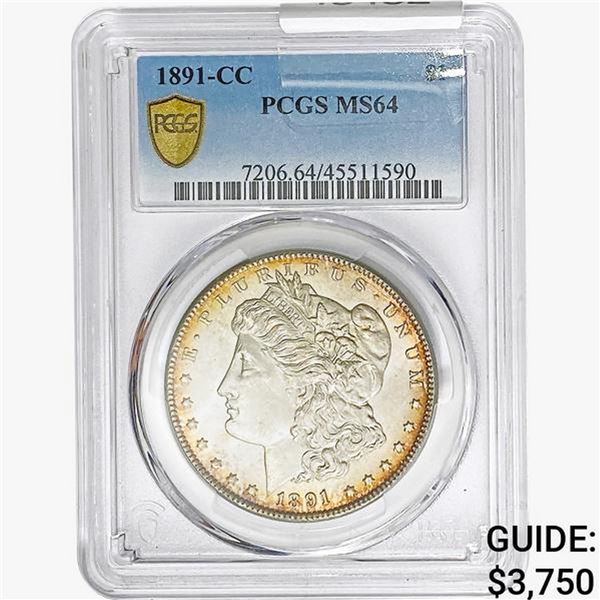 1891-CC Morgan Silver Dollar PCGS MS64
