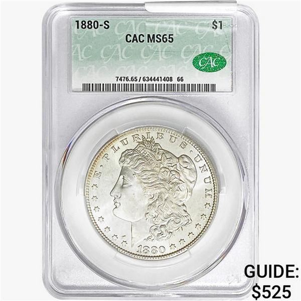 1880-S Morgan Silver Dollar CAC MS65