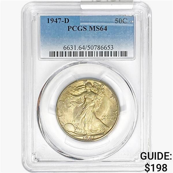 1947-D Walking Liberty Half Dollar PCGS MS64