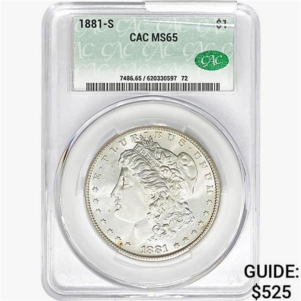 1881-S Morgan Silver Dollar CAC MS65